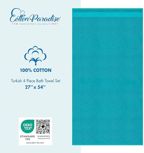 Cotton Paradise 100% Cotton Turkish Towel Set, Soft Absorbent Quick Dry - Image 4