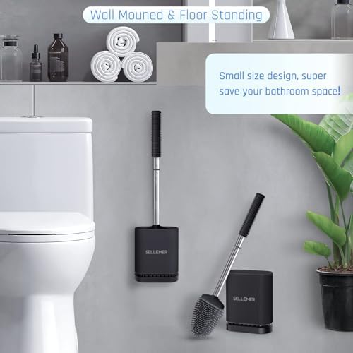Sellemer Silicone Toilet Brush, Ventilation Slots Base Holder 4 Pack - Image 6
