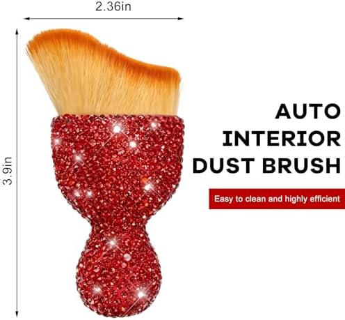Bling Car Detailing Brush, Crystal Rhinestone Auto Interior Soft Bristles Dust - Image 2