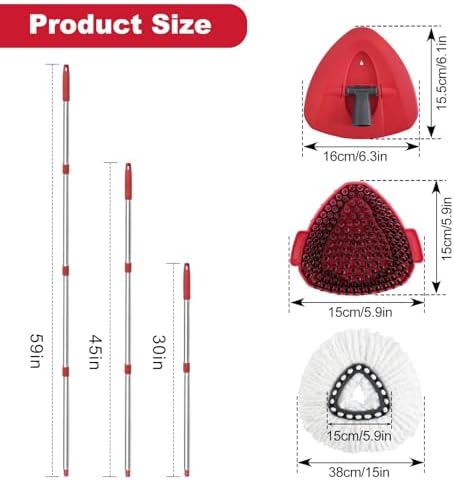 Mop Heads Replacements, Mop Handle, Scrub Brush, Base - Image 3
