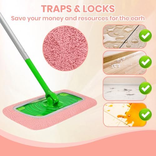6 Pack Reusable Microfiber Mop Pads - Image 4