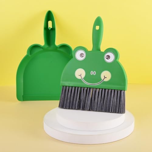 1 Set Small Broom Brush & Dustpan Set Table Cleaning Tools Frog - Image 4