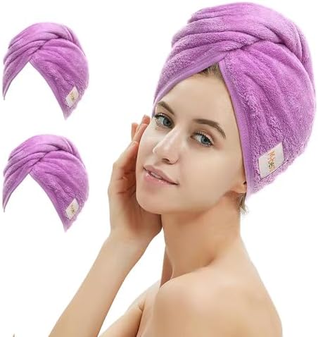 M-bestl 2 Pack Microfiber Hair Towel Wrap, Hair Drying Towel by awesomeOralcareproduct