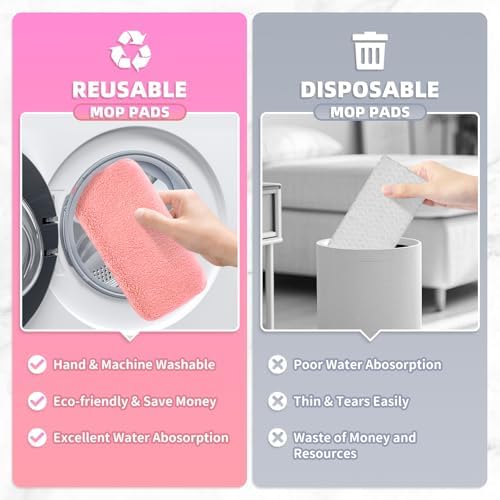 8 Pack Reusable Coral Fleece Mop Pads Fit - Image 5