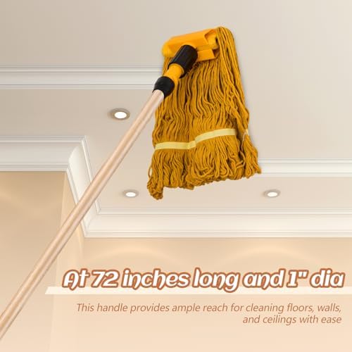 Barydat 8 Pack 72 Inch Lacquered Wood Broom Handle Bulk - Image 6