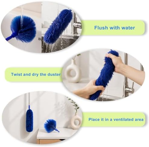 Cobweb Duster with Extension Pole, Spider Web Brush, Washable Cleaning Kit - Image 7