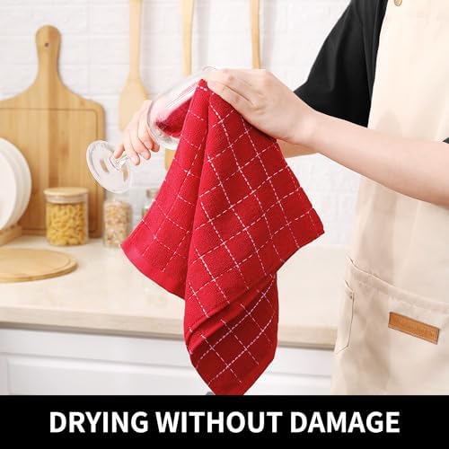 Homaxy Cotton Terry Kitchen Towels and Dishcloths Set of 10 - Image 6