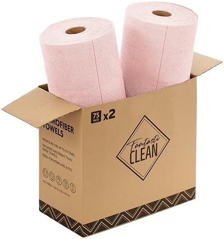 Fantasticlean Microfiber Cleaning Cloth Rolls- 150 Sheets by Fantasticlean
