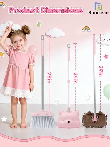 28'' Kids Mini Broom with Dustpan & Mop Set - Image 3