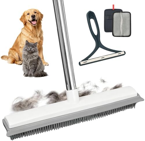 Carpet Rake for Pet Hair Removal, Adjustable Rubber Broom by Unknown