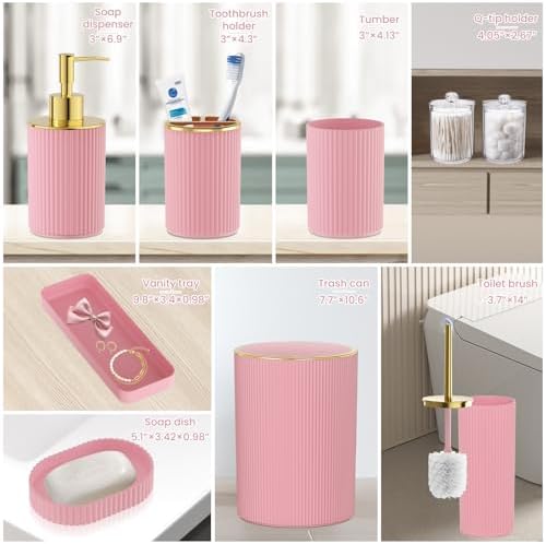 Light Pink Bathroom Accessories Set - Image 2
