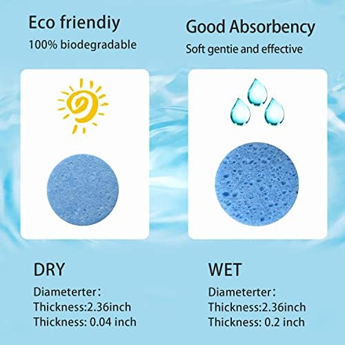 50-Count Facial Sponges Compressed Natural Cellulose Sponge Round Shape Face - Image 4
