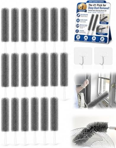 Bendable Microfiber Head Reusable Dust Remover Washable Fan Cleaner Brush Multi by Frewac