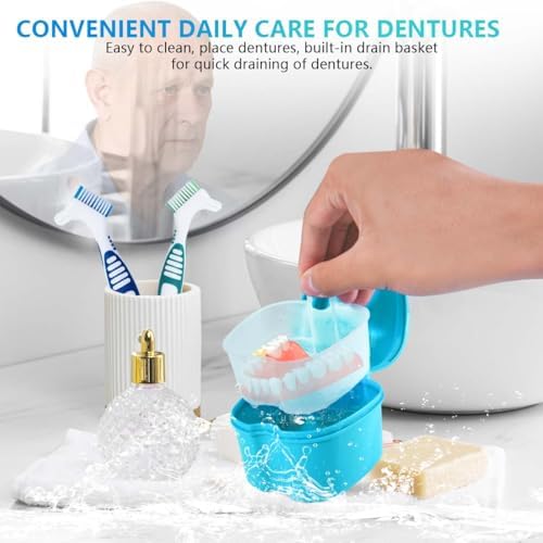 KISEER 2 Pack Denture Bath Case Cup Box Holder Storage Container - Image 4