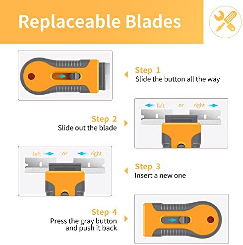 Razor Blade Scraper, 1 Pack Plastic Retractable Glass Scraper - Image 4