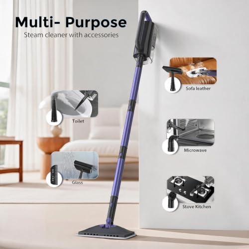 Steam Mops for Floor Cleaning, 6-in-1 Multi Accessories, 23FT Power Cable - Image 4