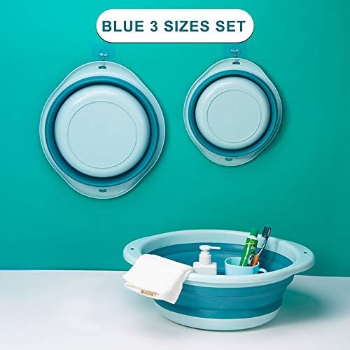 3-Pack Collapsible Wash Basin Set, Baby Kids Wash Basin Dish Tub - Image 4