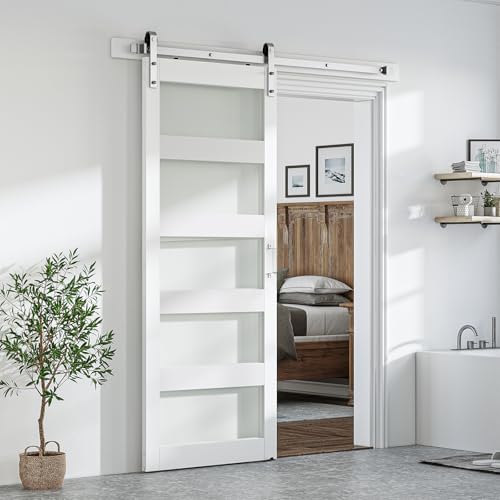 SMARTSTANDARD 34 x 84 in Glass Barn Door by SMARTSTANDARD