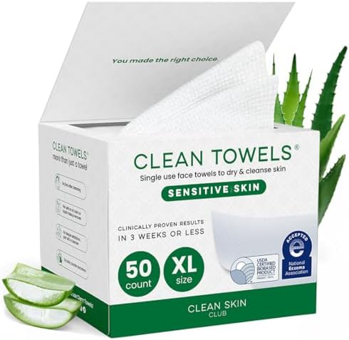CLEAN SKIN CLUB Sensitive Skin Clean Towels® XL, Ultra-Soft Disposable Face Dry by CLEANSKINCLUB