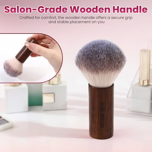 BQAN Nail Dust Brush Wooden Handle Soft Bristle - Image 4