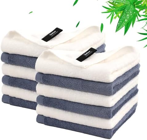 Wash Cloths 12 Ct, Face Towel for Sensitive Skin by Jeffsun