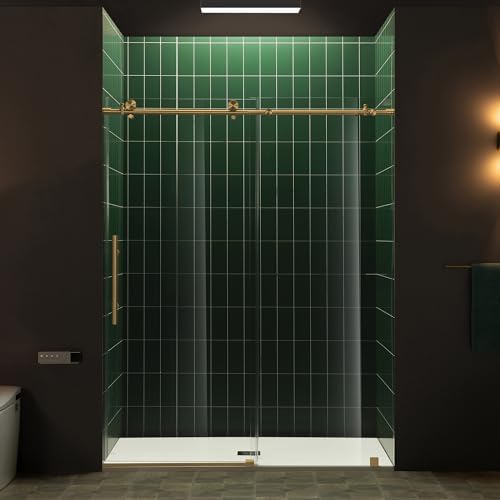 Woodbridge 57.5-60" W x 80" H Frameless Single Sliding Soft-Close Shower Door by Unknown