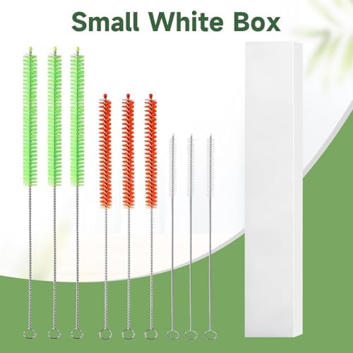 9PCS Reusable Long Colored Straw Cleaner Brush Set 12" Bendable - Image 6