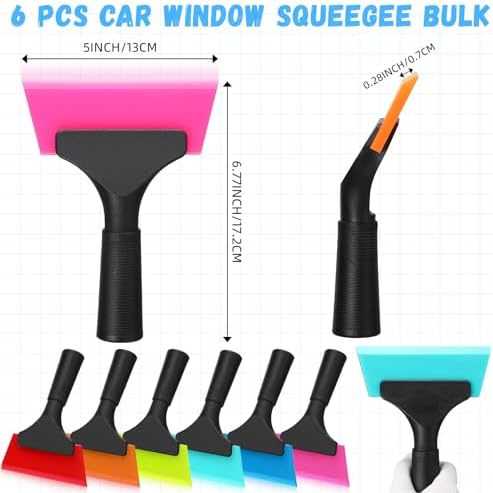 6 Pcs Small Squeegee 5 Inch Window Tint Silicone Squeegee Cleaning - Image 2