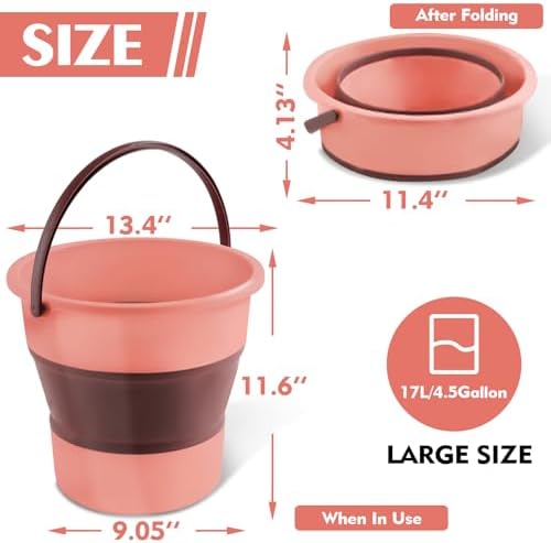 Collapsible Bucket 4.5 Gallon/17L Large Capacity Foldable Cleaning Buckets - Image 2