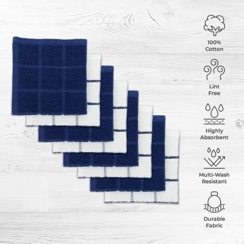 100% Cotton Terry Dish Cloth & Dish Towel, 8 Pack, Super Soft and Absorbent - Image 2