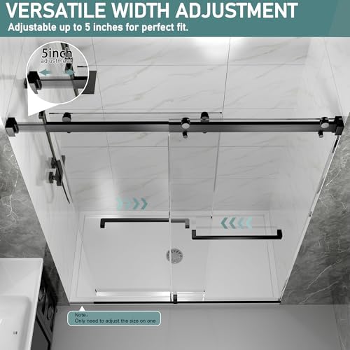 43-48" W x 76" H Frameless Double Sliding Shower Door - Image 3