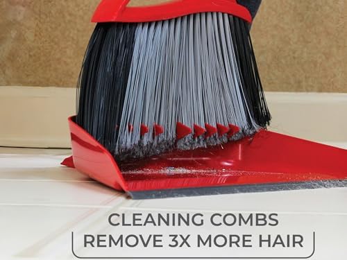 Broom with Dustpan Combo Set, Step-On Dustpan, V-Shaped Bristles - Image 4