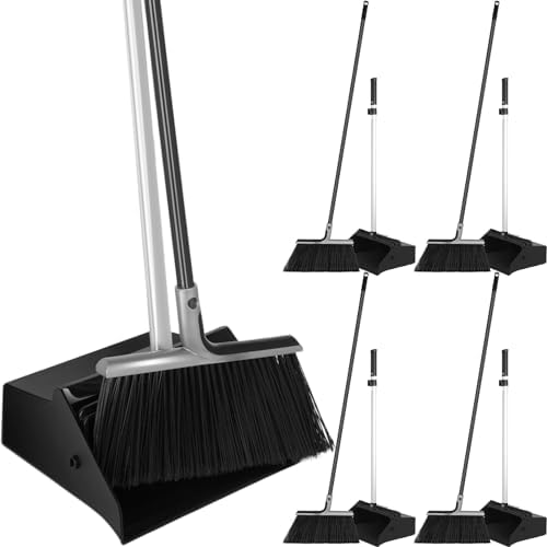 Lallisa 4 Pack Commercial Broom and Dustpan Combo Set 53.15" by Lallisa