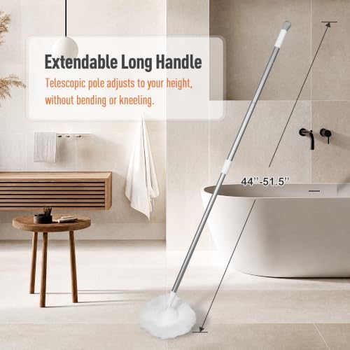 CLEANHOME Shower Scrubber with Long Handle, Soft Bristles - Image 4