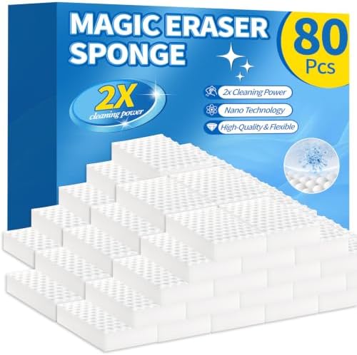 Creatyi 80 PCS Magic Eraser Sponges 2X Density Stronger Magic Cleaning Sponge by Creatyi