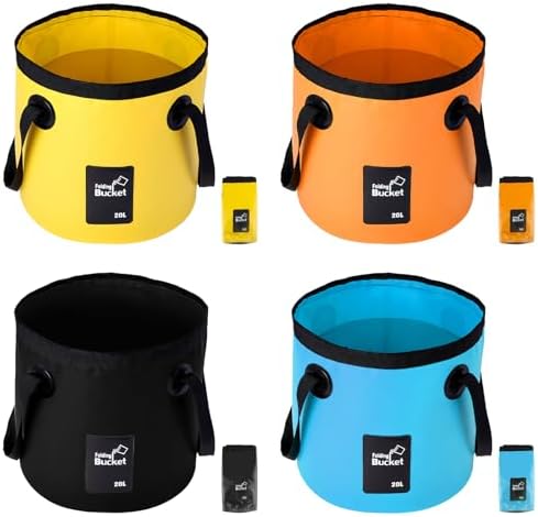 4 Pcs 5 Gallon Bucket Collapsible Foldable Buckets by Unknown
