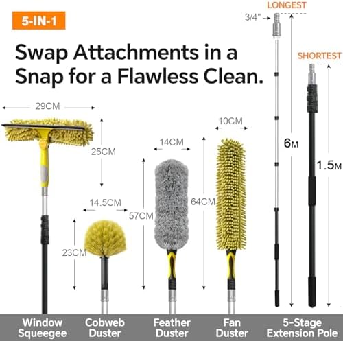5-in-1 20Ft 4-Stage Telescoping Extension Pole Kit - Image 2