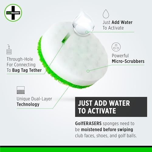Instant Golf Eraser with Bag Tether, Premium Dual-Sided Sponge - Image 3