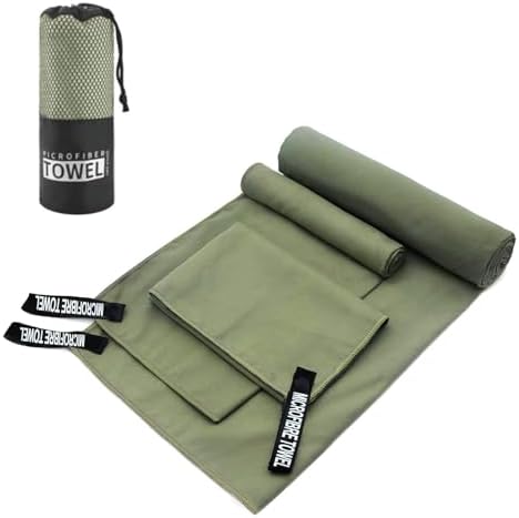 3 Sizes Pack Microfiber Quick Dry Towel, Super Absorbent Light Compact Travel by Unknown