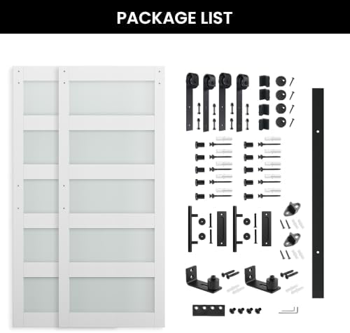 SMARTSTANDARD Double 36"×80" Glass Barn Door - Image 7