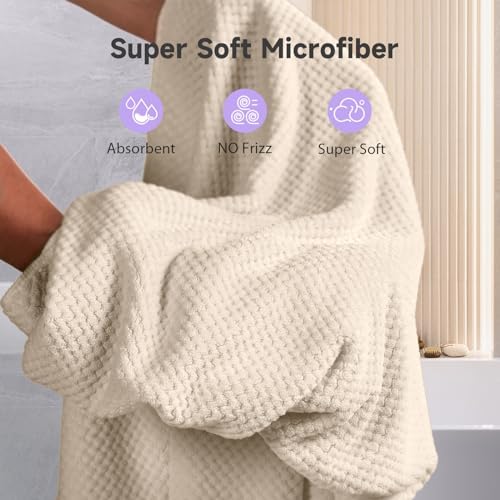 Umisleep Extra Large Microfiber Hair Towel, Ultra Absorbent - Image 3