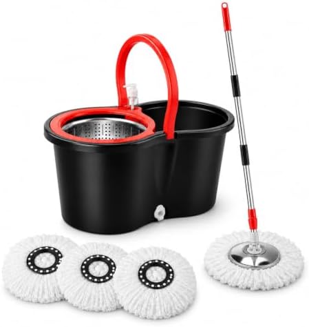 Spin Mop and Bucket Set with 3 Microfiber Refills by Unknown