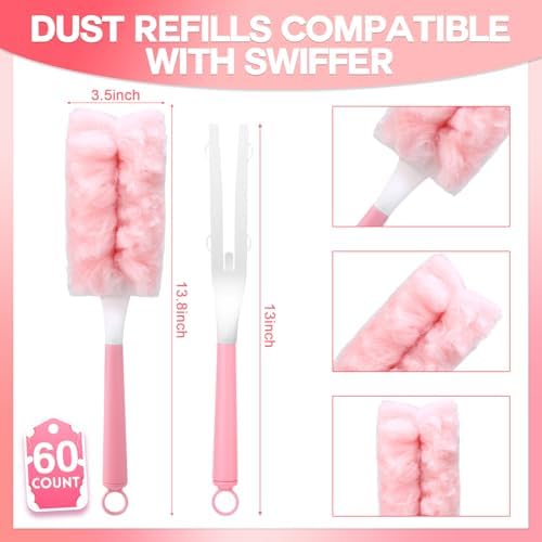 Mifoci 60 Count Pink Duster Refills Compatible - Image 2