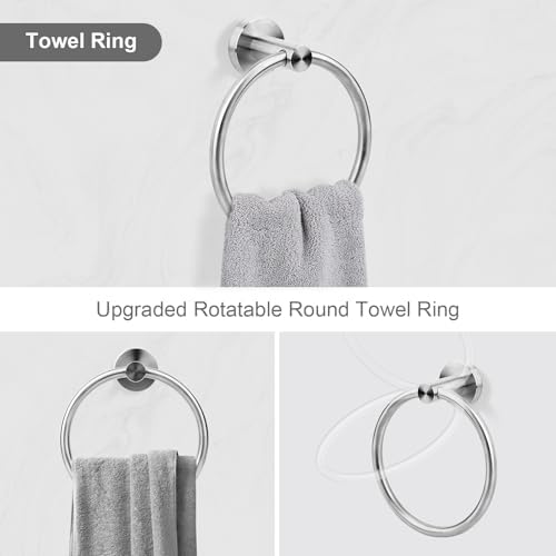 Brushed Nickel Bathroom Hardware Accessories Set 5 Piece, Stainless Steel Bath - Image 3