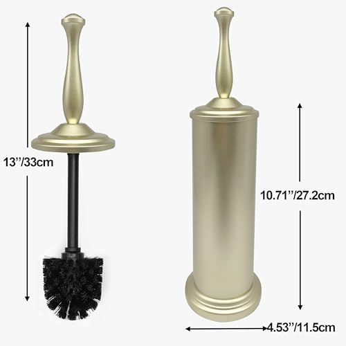 Satin Matte Soft Gold Toilet Bowl Brush - Image 2