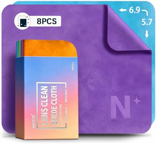 8-Pack Microfiber Lens Cleaning Cloth, Lint-Free & Scratch-Free by iGeyzoe