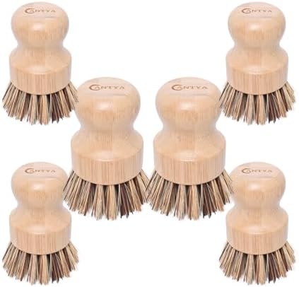6 Packs Bamboo Dish Scrubber by ANTYA