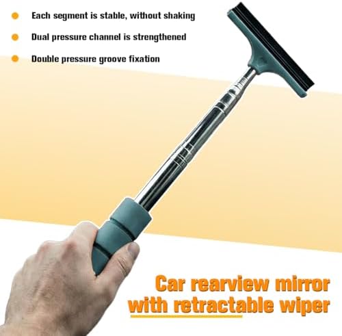 2PCS Car Side Mirror Squeegee, Retractable Vehicle Rear View Mirror Cleaning - Image 6