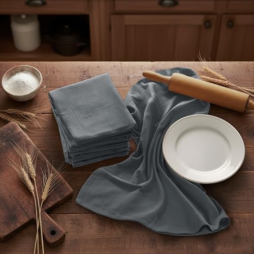 Utopia Kitchen Light Grey Flour Sack Towels 100% Cotton - Image 6