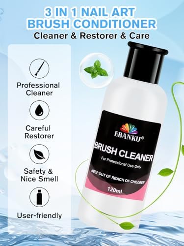 EBANKU 4OZ Nail Brush Cleaner, Nail Art Brushes Conditioner Quickly Clean - Image 5